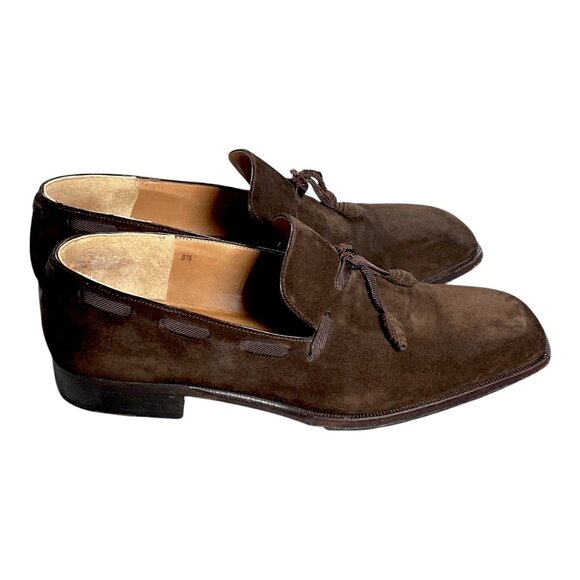 Berluti Shoes Mens US 9.5 UK 8.5 Brown Suede Loafer Silk Tassel Europe Elegant main image 4
